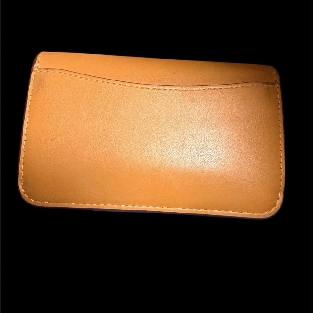 Coach Tan Leather Card Case with Gold Accent - Picture 2 of 4
